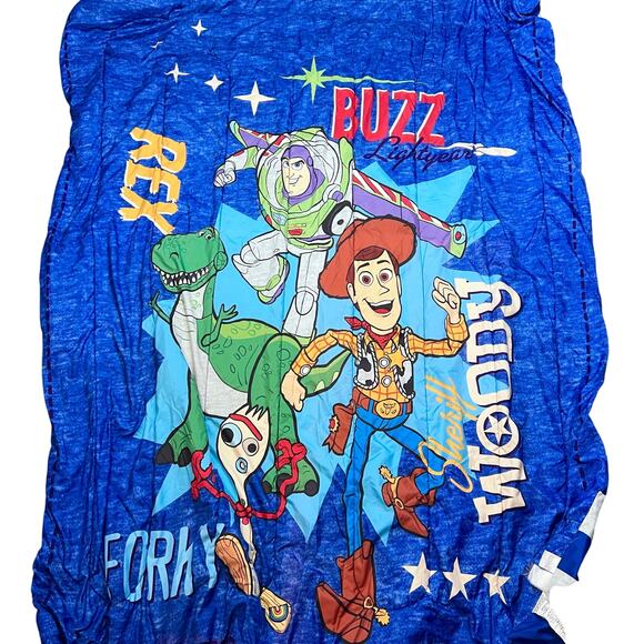 Toy Story 4 Twin Comforter and Pillowcase 72X68" Blue Bed Buzz Woody Rex Forky - Picture 1 of 7